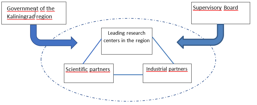 Organizational model of the Kaliningrad Region Scientific Innovation Cluster. Source: compiled by the authors